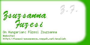 zsuzsanna fuzesi business card